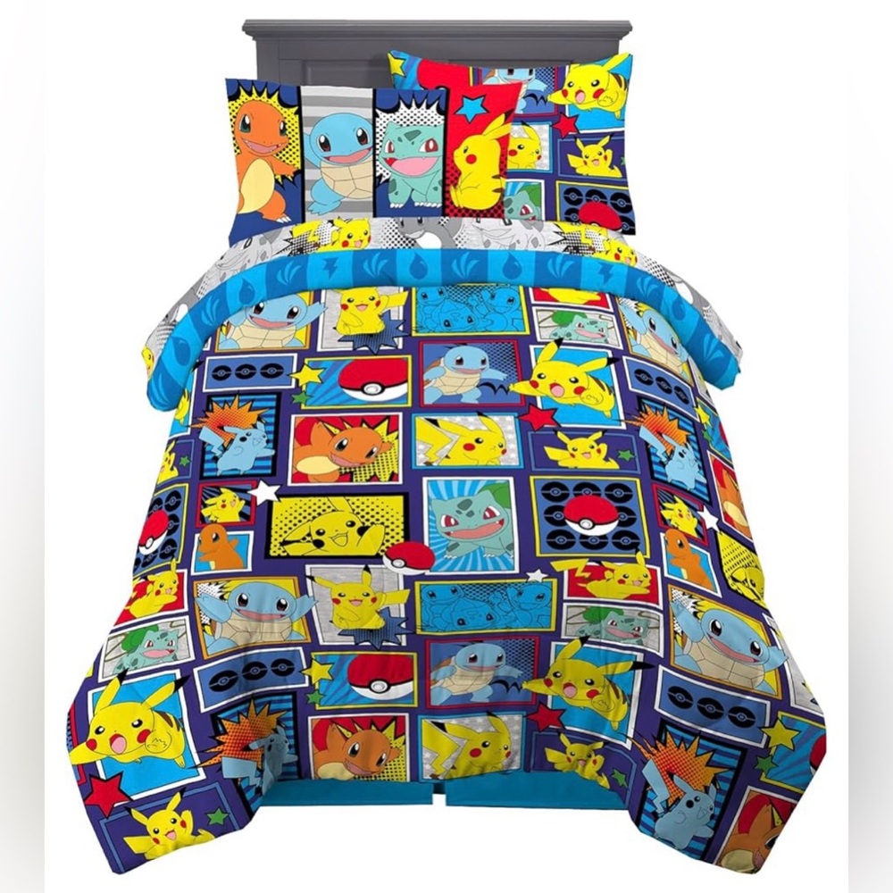 Pokémon Five piece twin bed sheet and comforter set